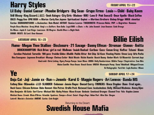 Coachella 2022 : Billie Eilish, Ye, Harry Styles en têtes d'affiche